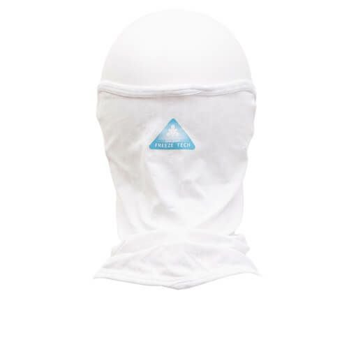 FREEZE TECH｜氷撃 冷感 フェイスカバー イヤーループ付き｜ネックカバー｜ホワイト｜着用