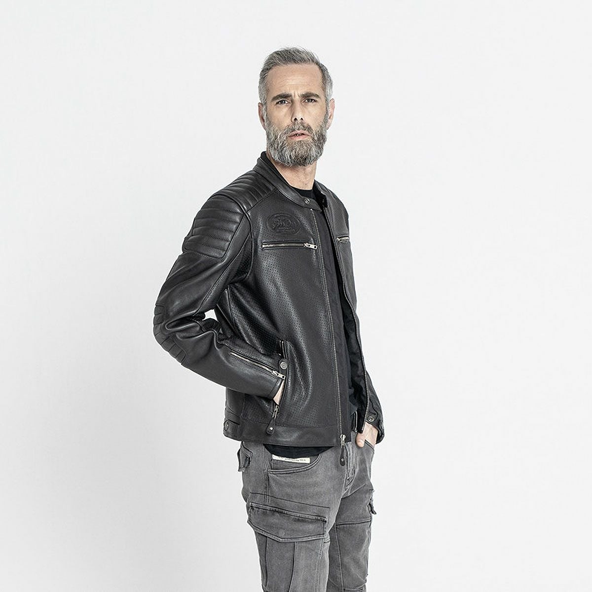 John Doe｜ストーム レザージャケット｜ブラック｜モデル着用