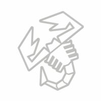 Abarth｜アバルト スコーピオン 縁取り ステッカー （120mm）｜シルバー