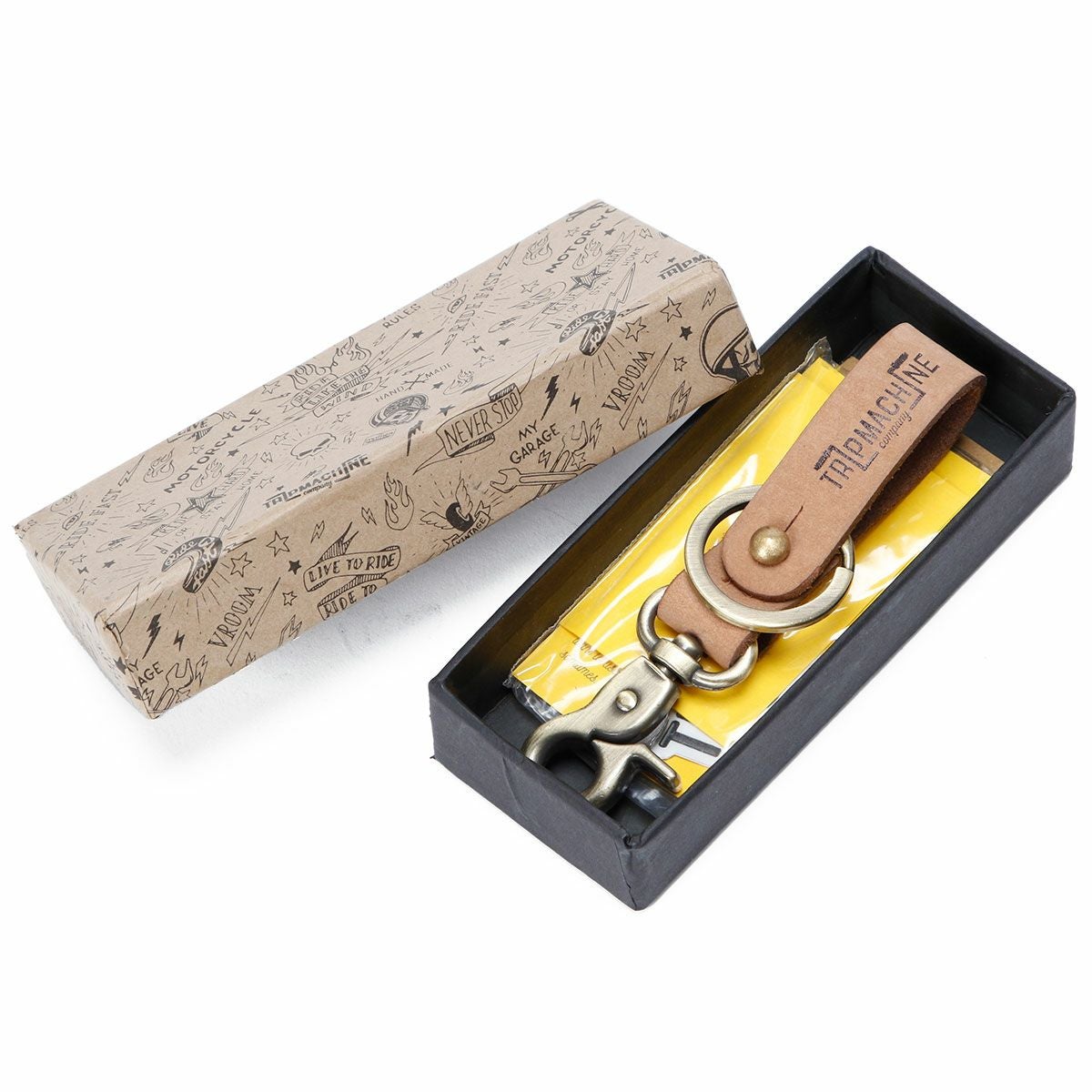 Trip Machine｜キー フォブ｜キーホルダー｜ナチュラル×アンティークゴールド