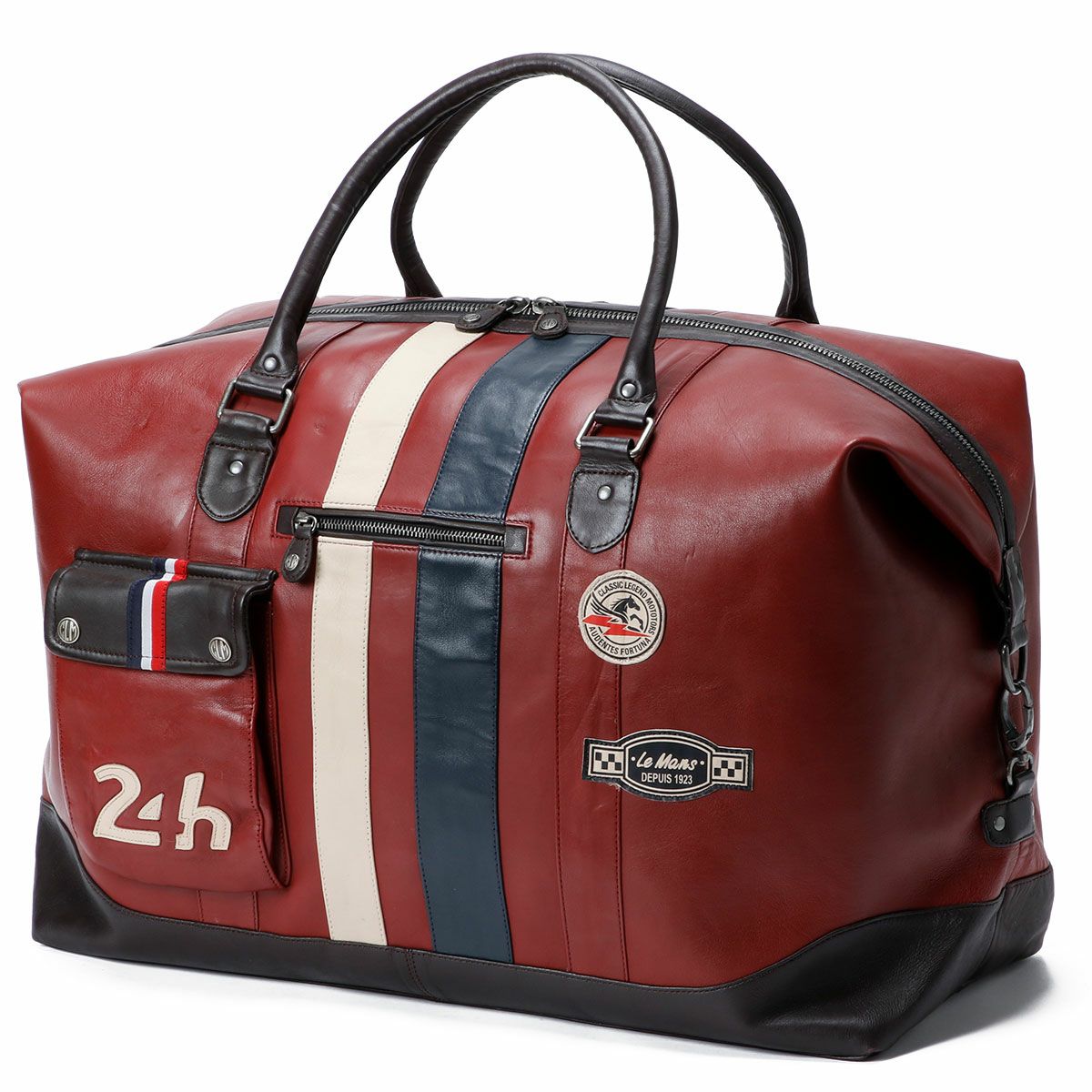 CLASSIC LEGEND MOTORS｜【ル・マン24時間レース・オフィシャルライセンス商品】ウィークエンド レザー バッグ 72H｜ボストンバッグ｜レッド