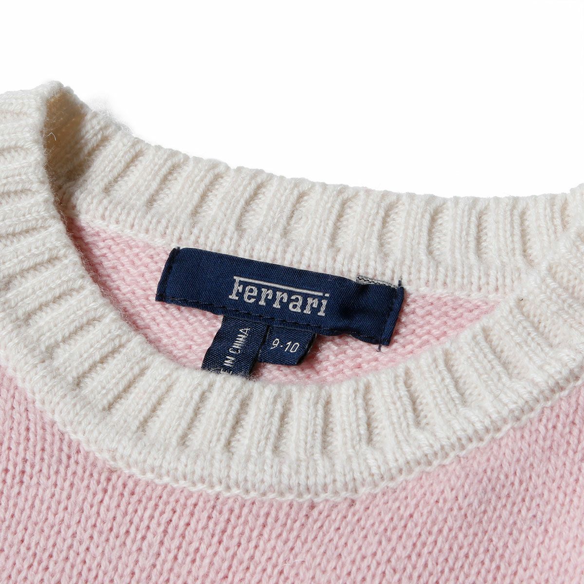 Ferrari｜フェラーリ キッズ ウール ジャガード ラウンドネック セーター｜ニット｜ピンク