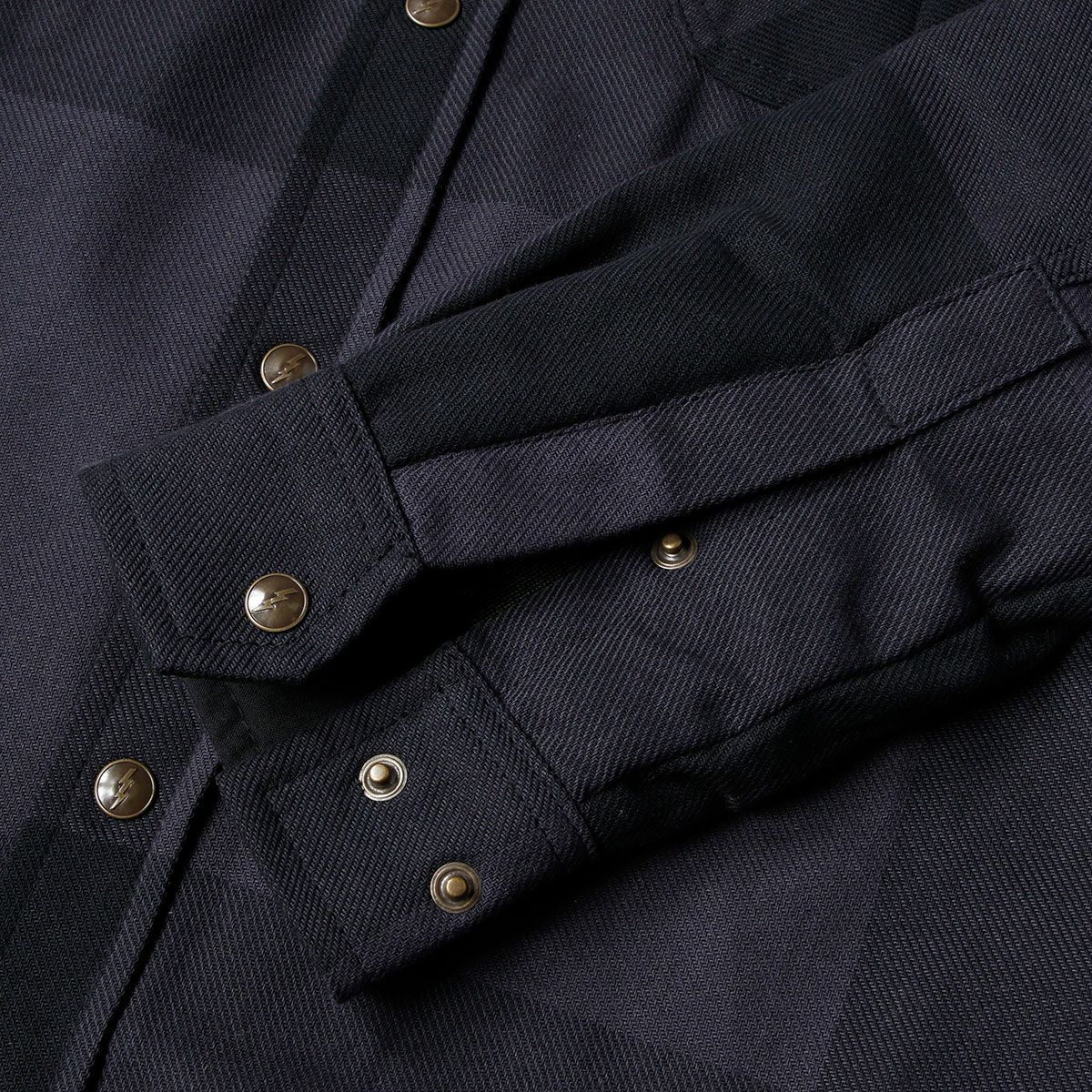 John Doe｜XTM モトシャツ ビッグブロック｜ファブリック｜グレー×ブラック