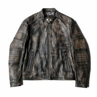 Replay｜シープレザースプレーペイントジャケット｜レザー