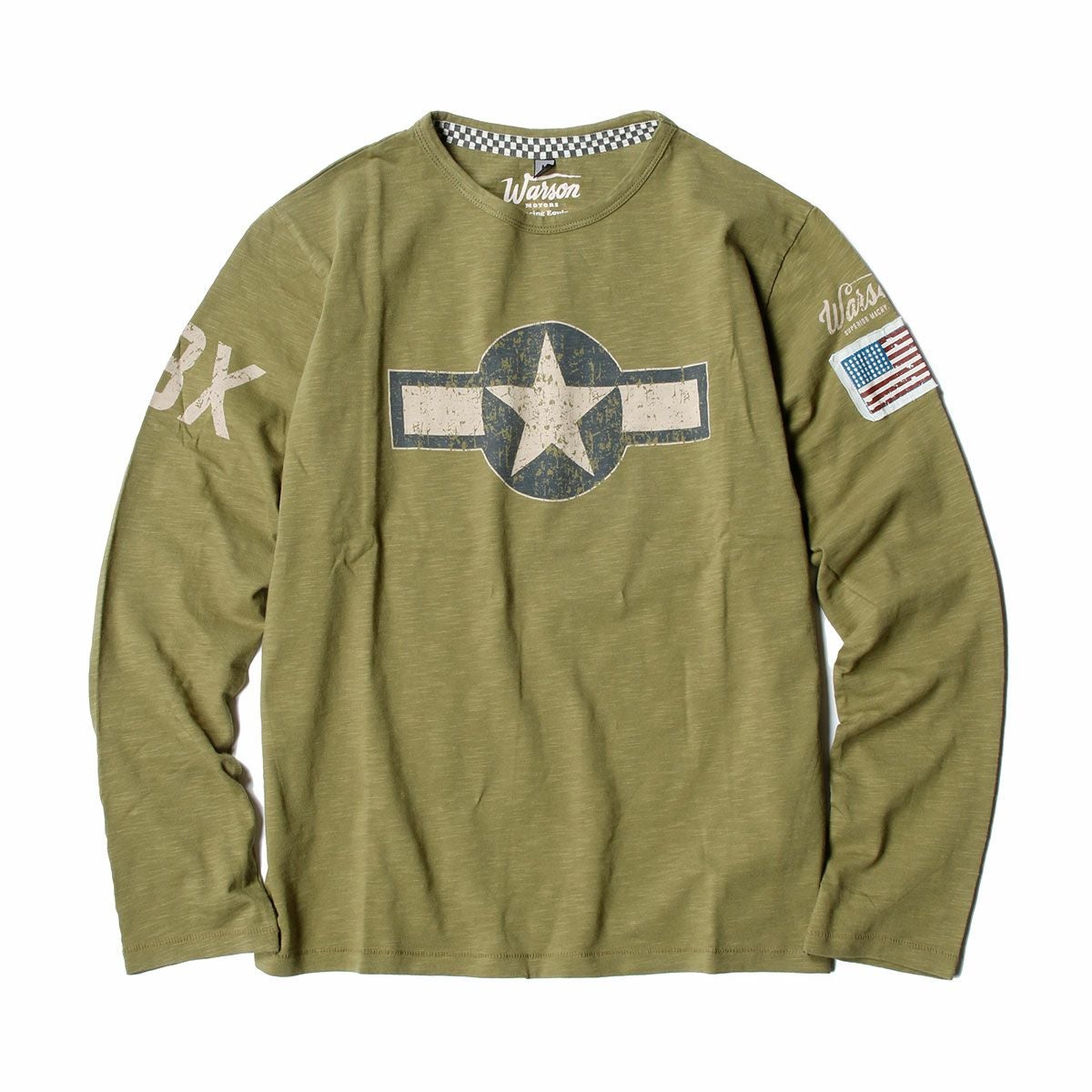 Warson Motors｜エアボーン ロングスリーブ Tシャツ｜オリーブ