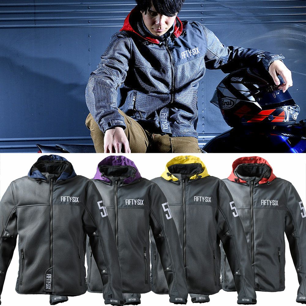 カラー フーディー メッシュ ジャケット