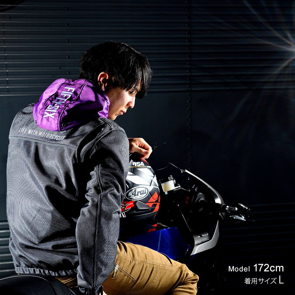 カラー フーディー メッシュ ジャケット