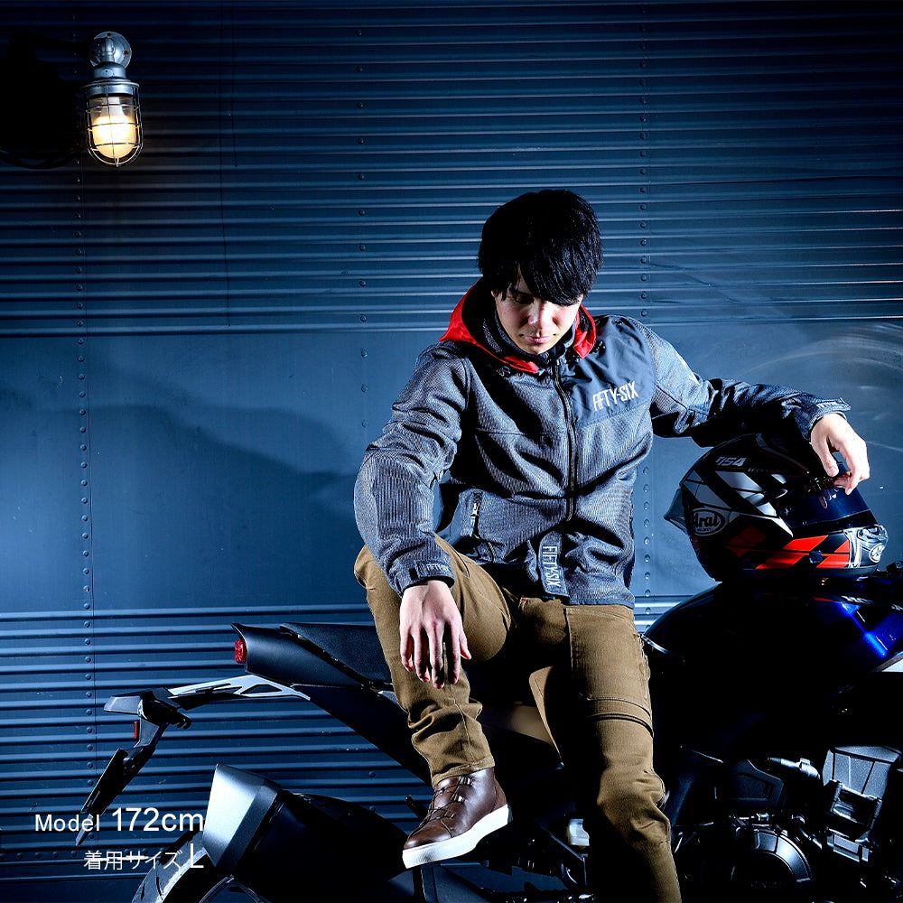 カラー フーディー メッシュ ジャケット