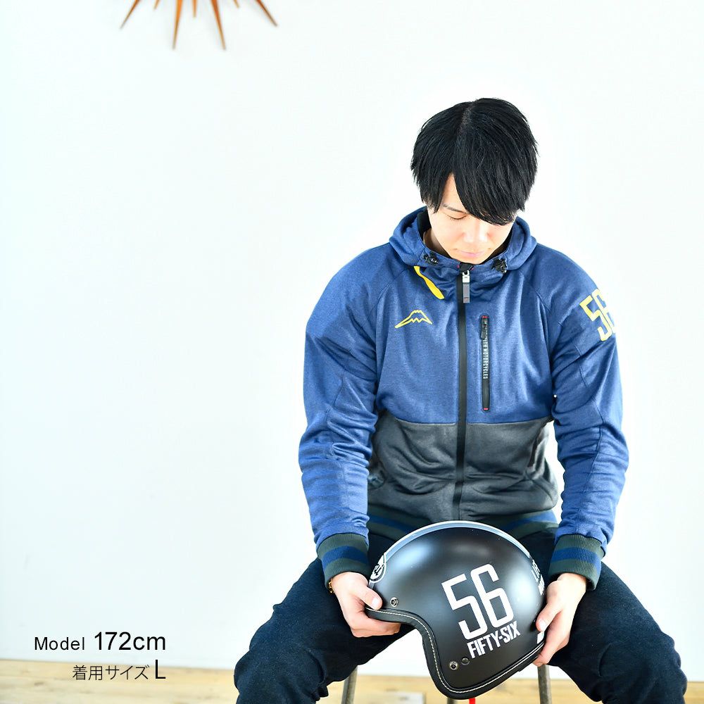 56design｜カプチーノ KF3｜ファブリック｜ネイビー｜モデル着用