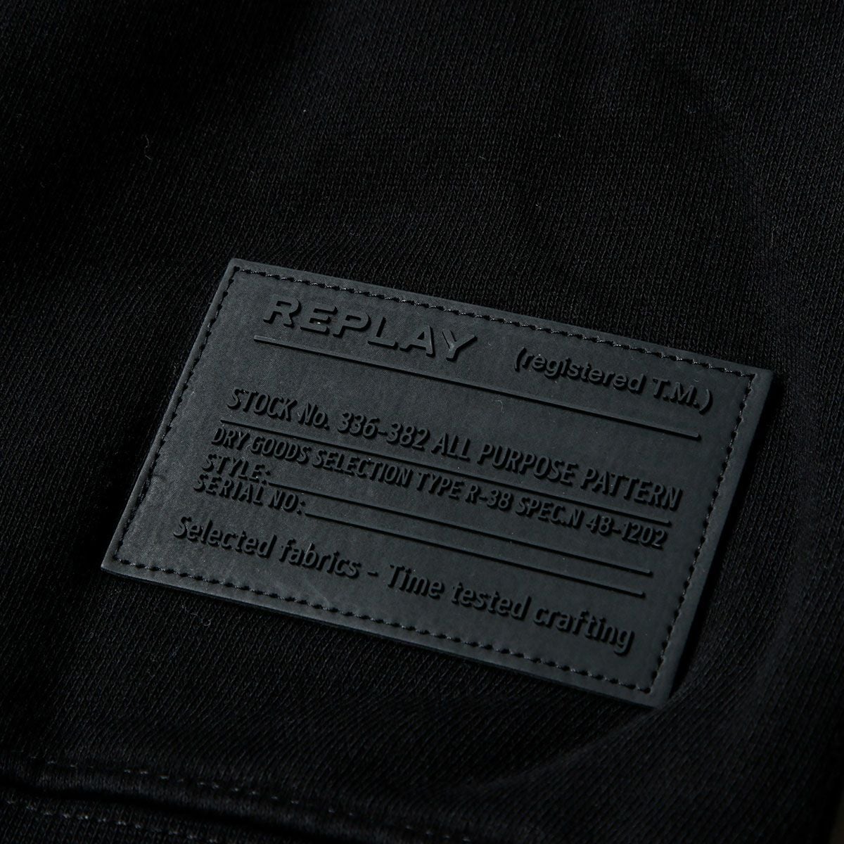 Replay｜フーディ ウィズ バイカー パッチ｜ブラック