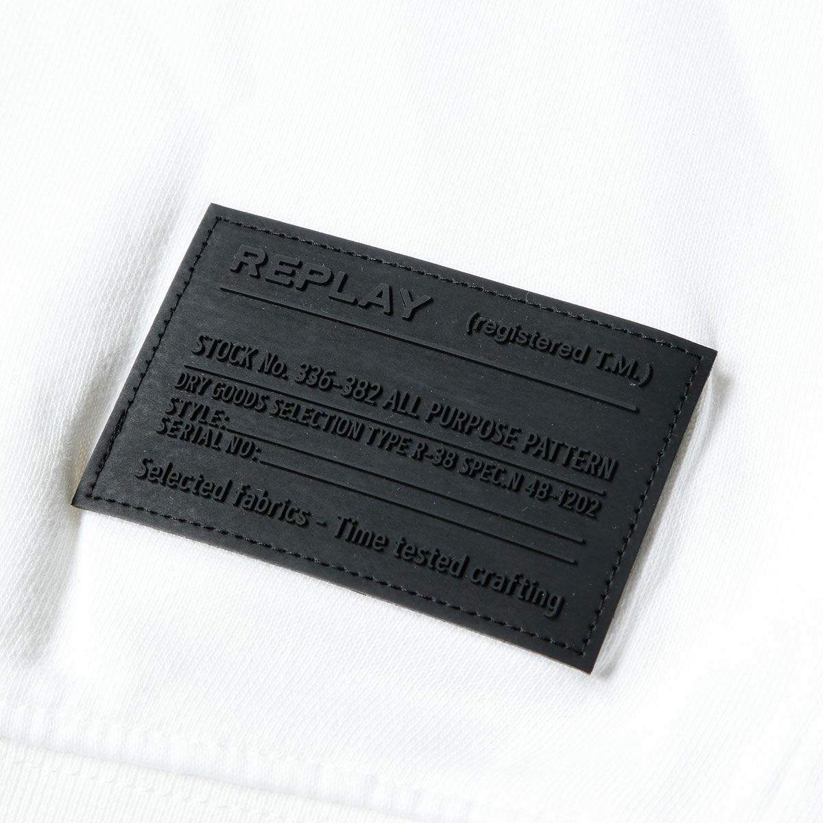 Replay｜フーディ ウィズ バイカー パッチ｜チョーク