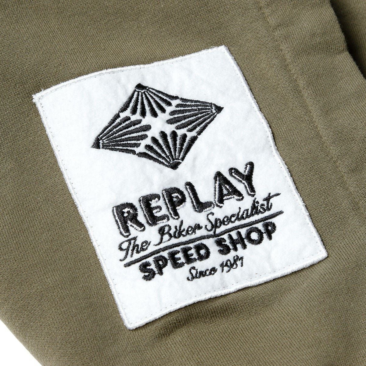 Replay｜フーディ ウィズ バイカー パッチ｜ライトミリタリー