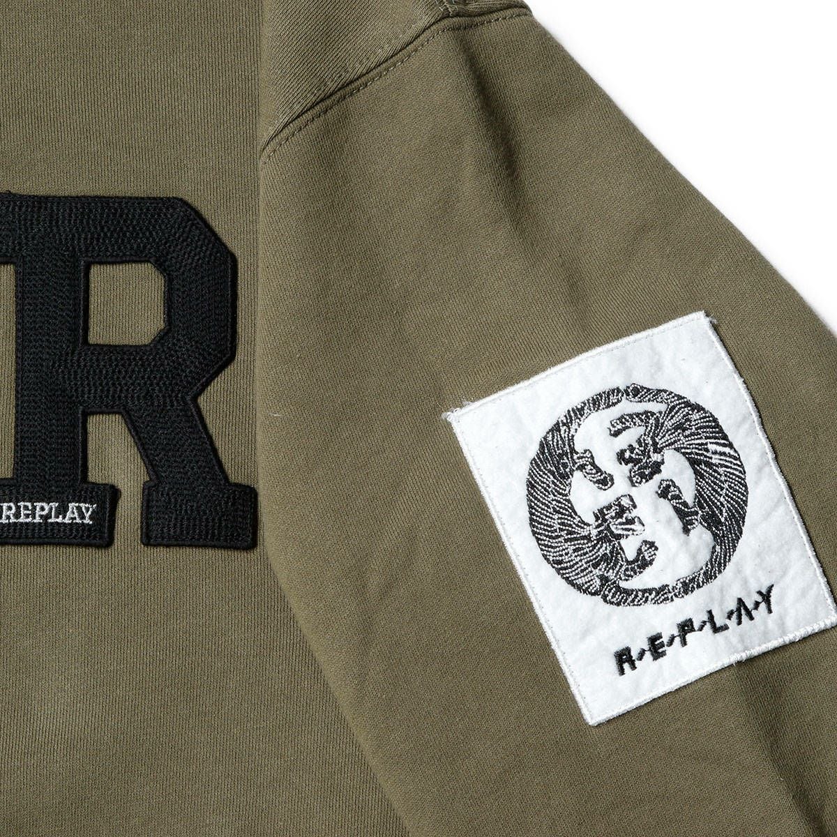 Replay｜フーディ ウィズ バイカー パッチ｜ライトミリタリー