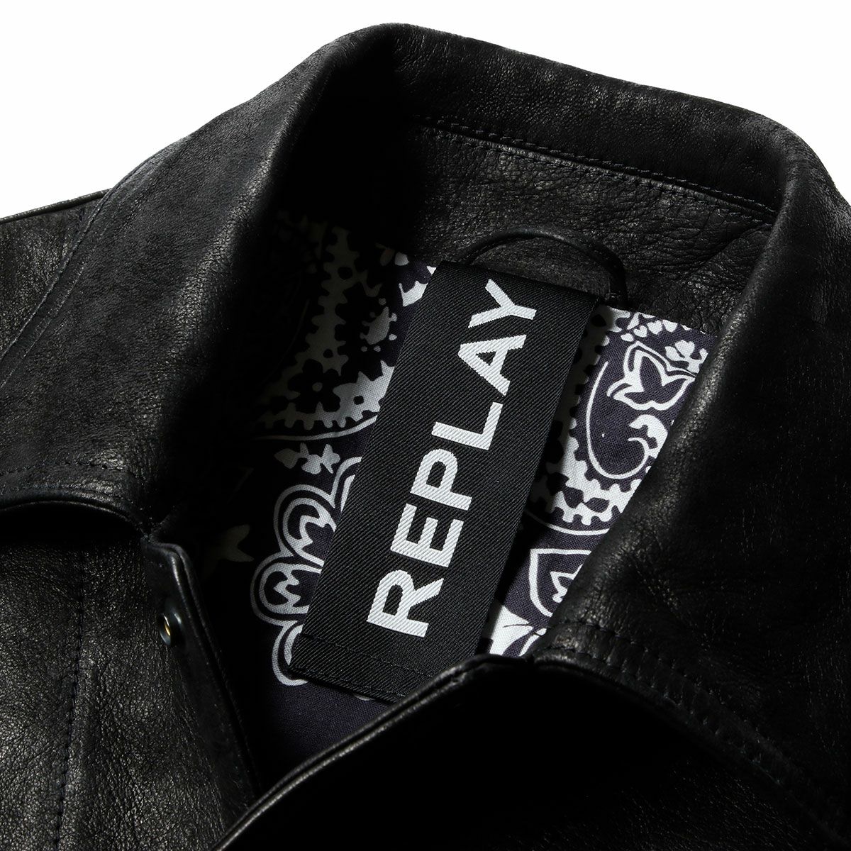 Replay｜レザー ジャケット ウィズ ボタン｜ライトミリタリー