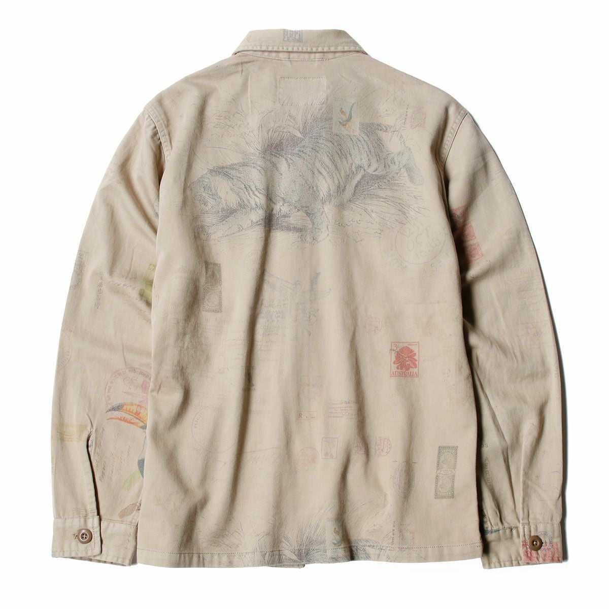 Replay｜コットンツイルアーミージャケット｜ファブリック｜ライトブラウン