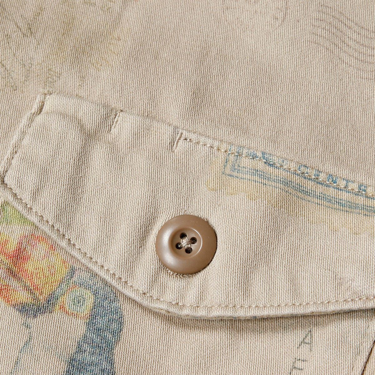 Replay｜コットンツイルアーミージャケット｜ファブリック｜ライトブラウン