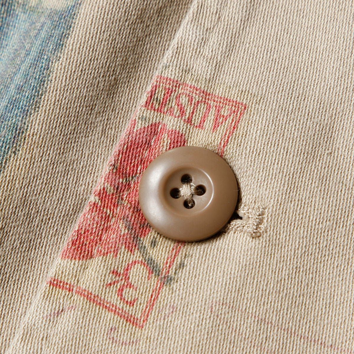 Replay｜コットンツイルアーミージャケット｜ファブリック｜ライトブラウン