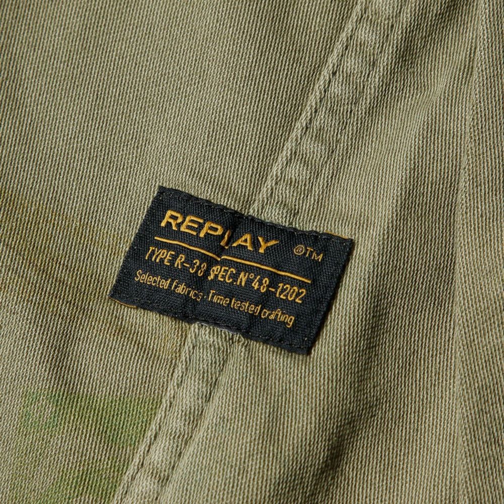 Replay｜コットンツイルアーミージャケット｜ファブリック｜ライトミリタリー