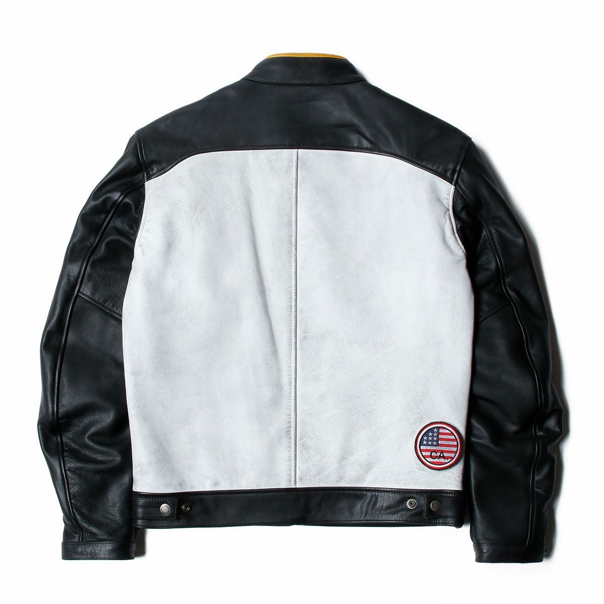 helstons｜インディ レザー ジャケット｜ブラック×ホワイト