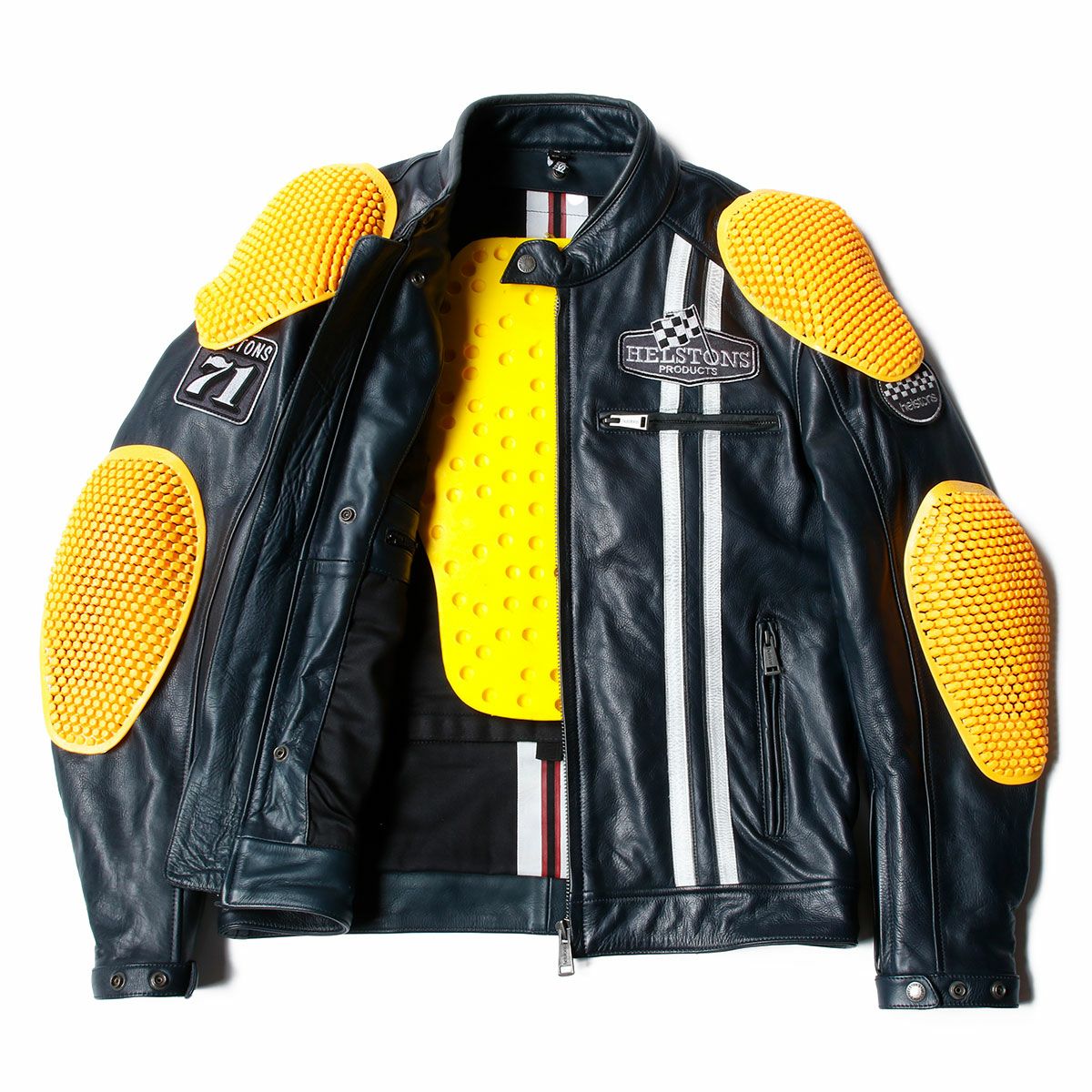 helstons｜インディ レザー ジャケット｜ブルー