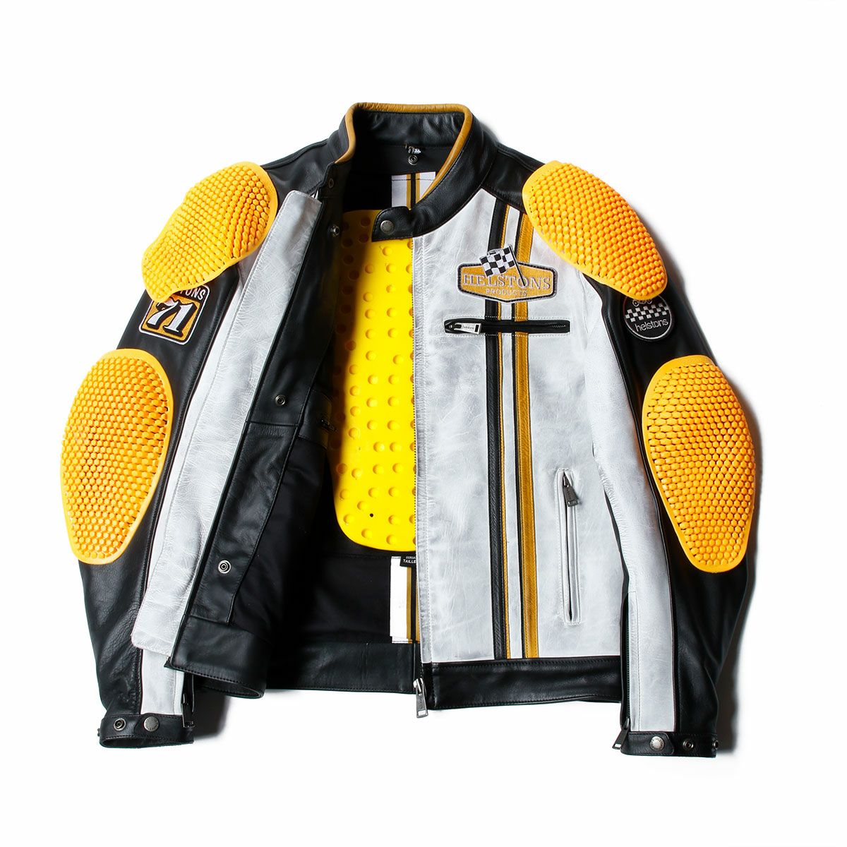 helstons｜インディ レザー ジャケット｜ブラック×ホワイト