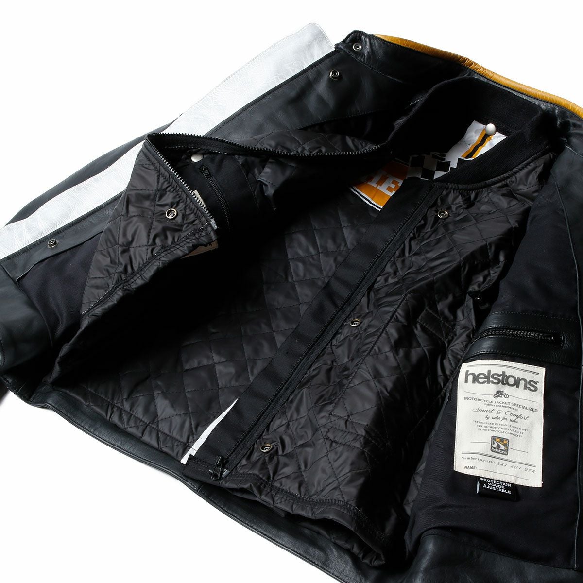 helstons｜インディ レザー ジャケット｜ブラック×ホワイト
