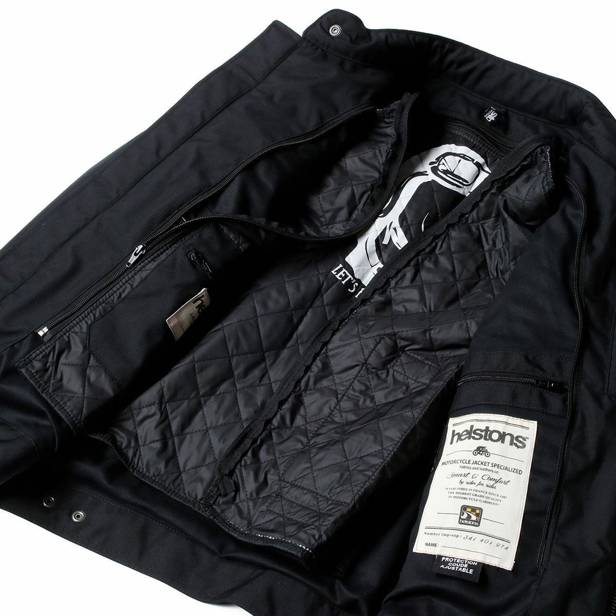 helstons｜コブラ スネーク ジャケット｜ファブリック｜ブラック