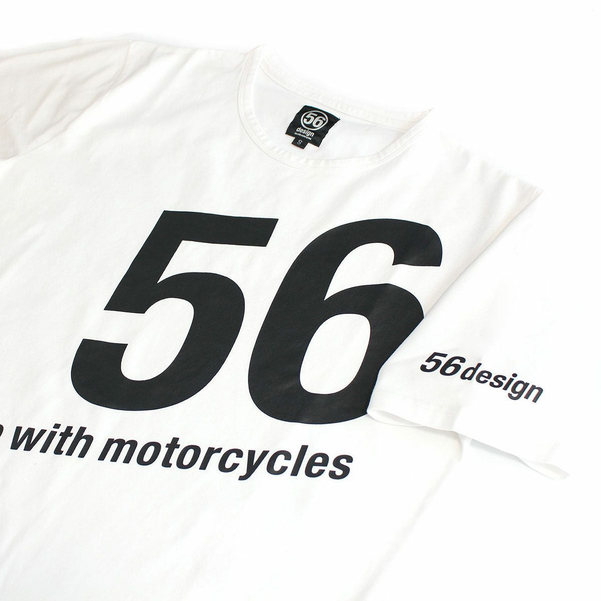 56design｜トリミング Tシャツ｜ホワイト×ブラック