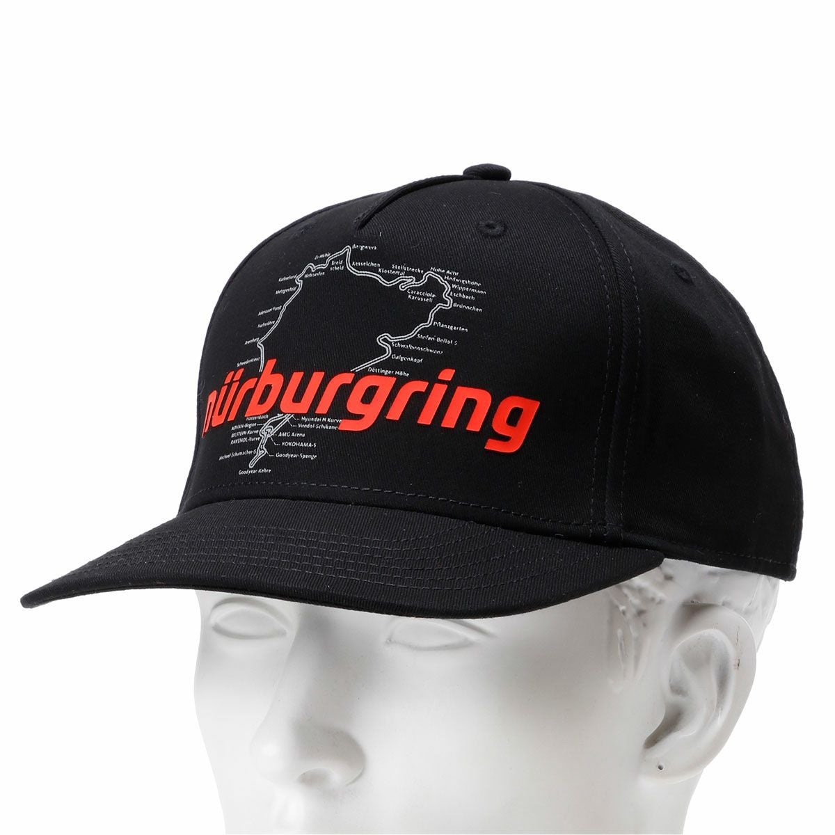 Nurburgring｜ニュルブルクリンク Racetrack キャップ｜帽子｜ブラック｜着用