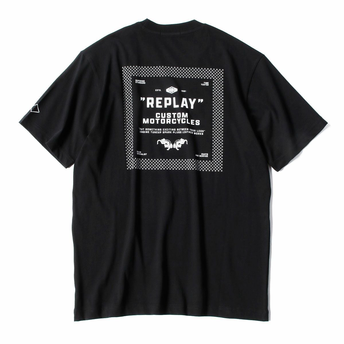 Replay｜カスタム プリントジャージ Tシャツ｜ブラック