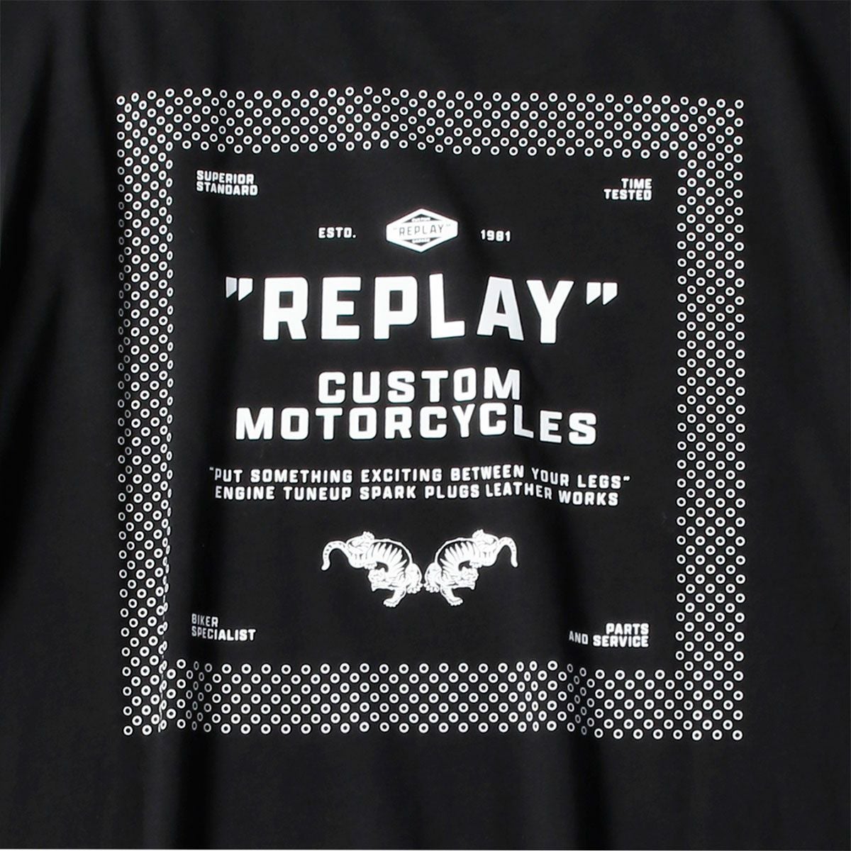 Replay｜カスタム プリントジャージ Tシャツ｜ブラック