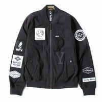 Replay｜フルジップ ボンバージャケット ウィズ アップリケ｜ファブリック｜ブラック