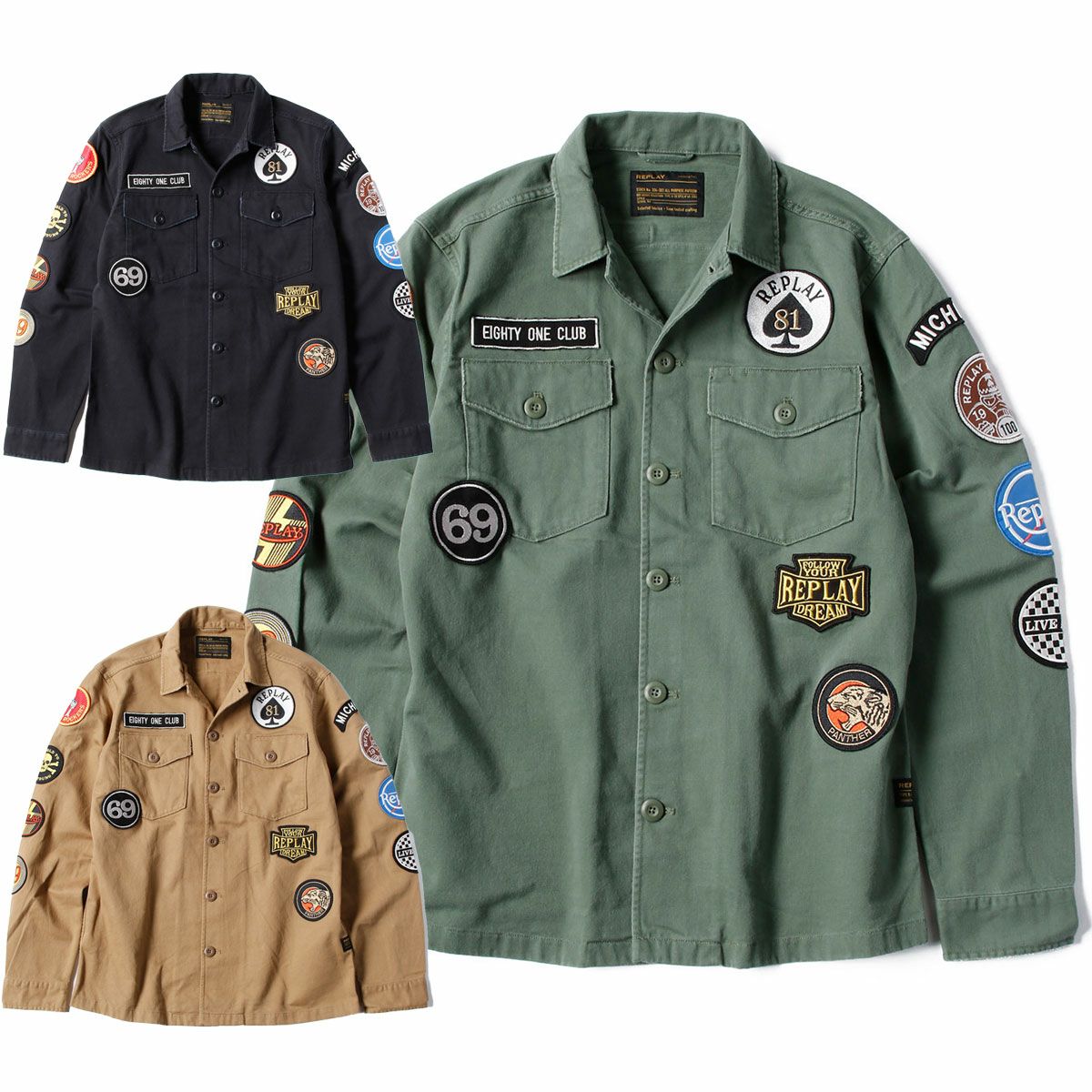 Replay｜アーミー ジャケット｜ファブリック
