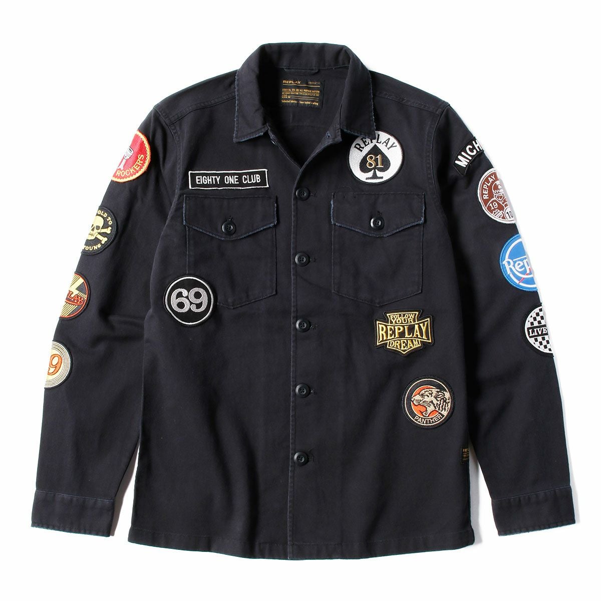 Replay｜アーミー ジャケット｜ファブリック｜ブラック