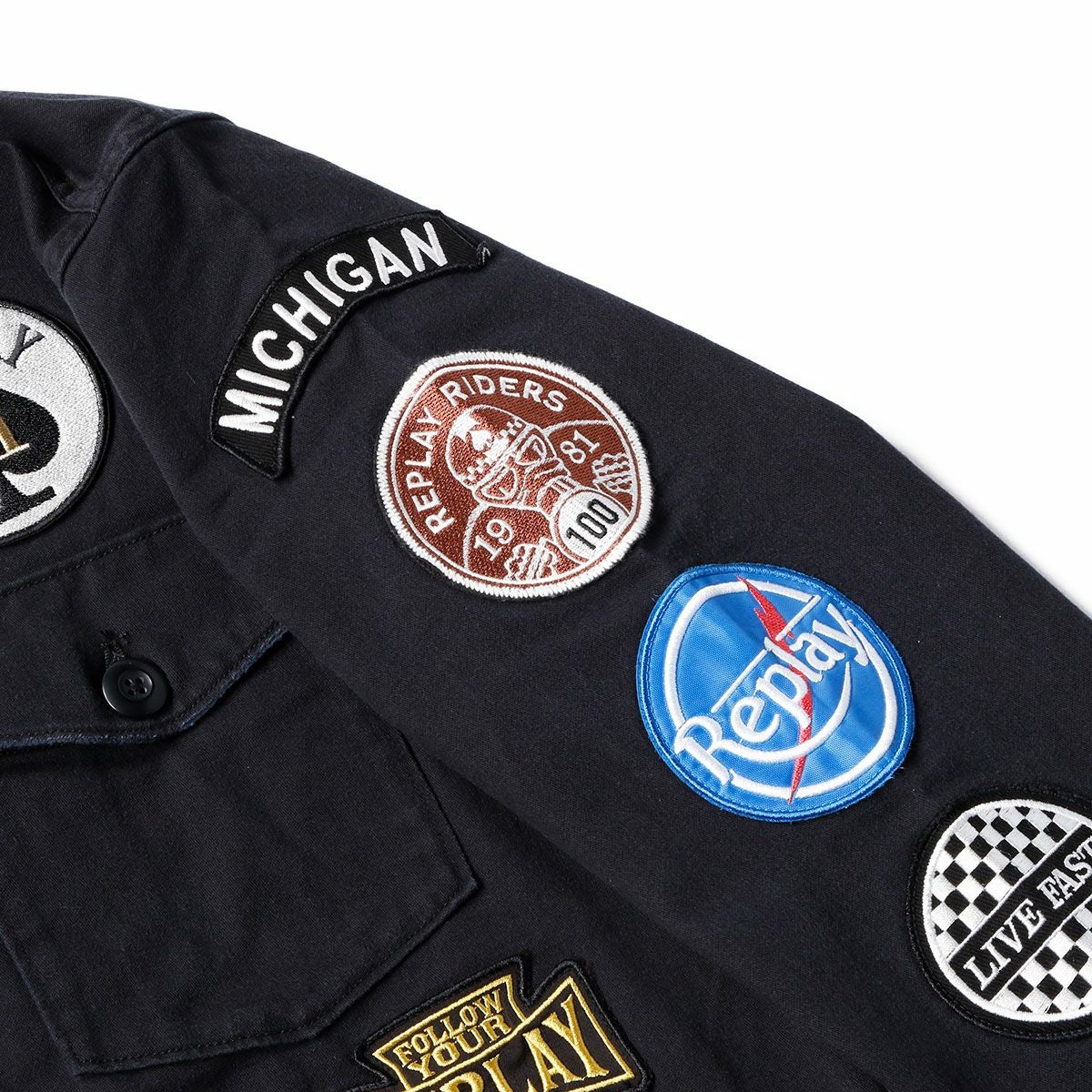 Replay｜アーミー ジャケット｜ファブリック｜ブラック