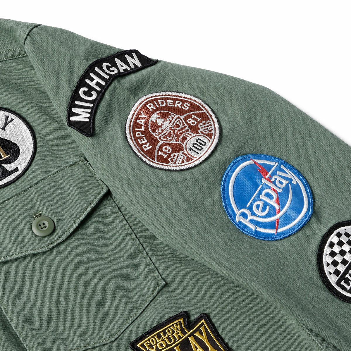 Replay｜アーミー ジャケット｜ファブリック｜オリーブ