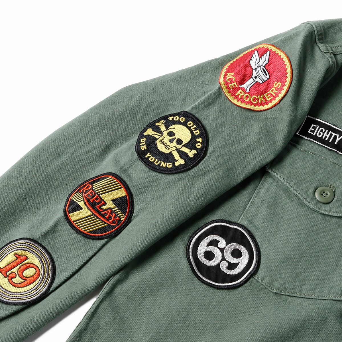 Replay｜アーミー ジャケット｜ファブリック｜オリーブ