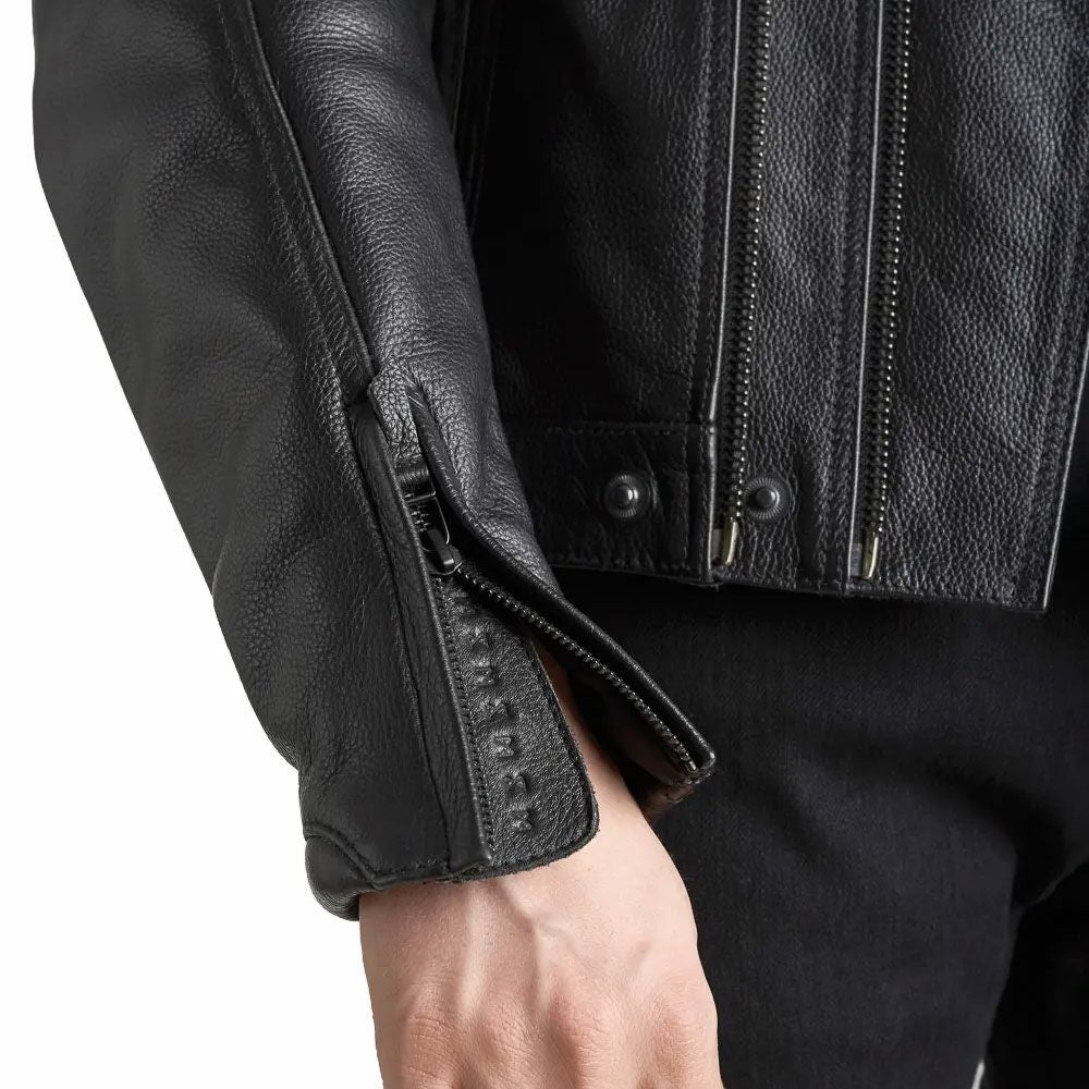 PANDO MOTO｜ツイン レザー ジャケット｜ブラック｜モデル着用