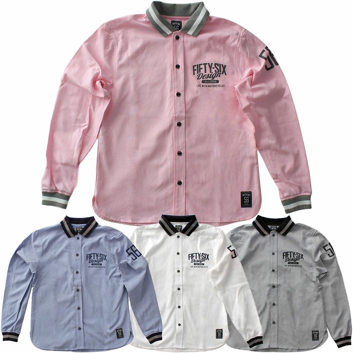 56design｜リブミックス ロングスリーブ シャツ｜