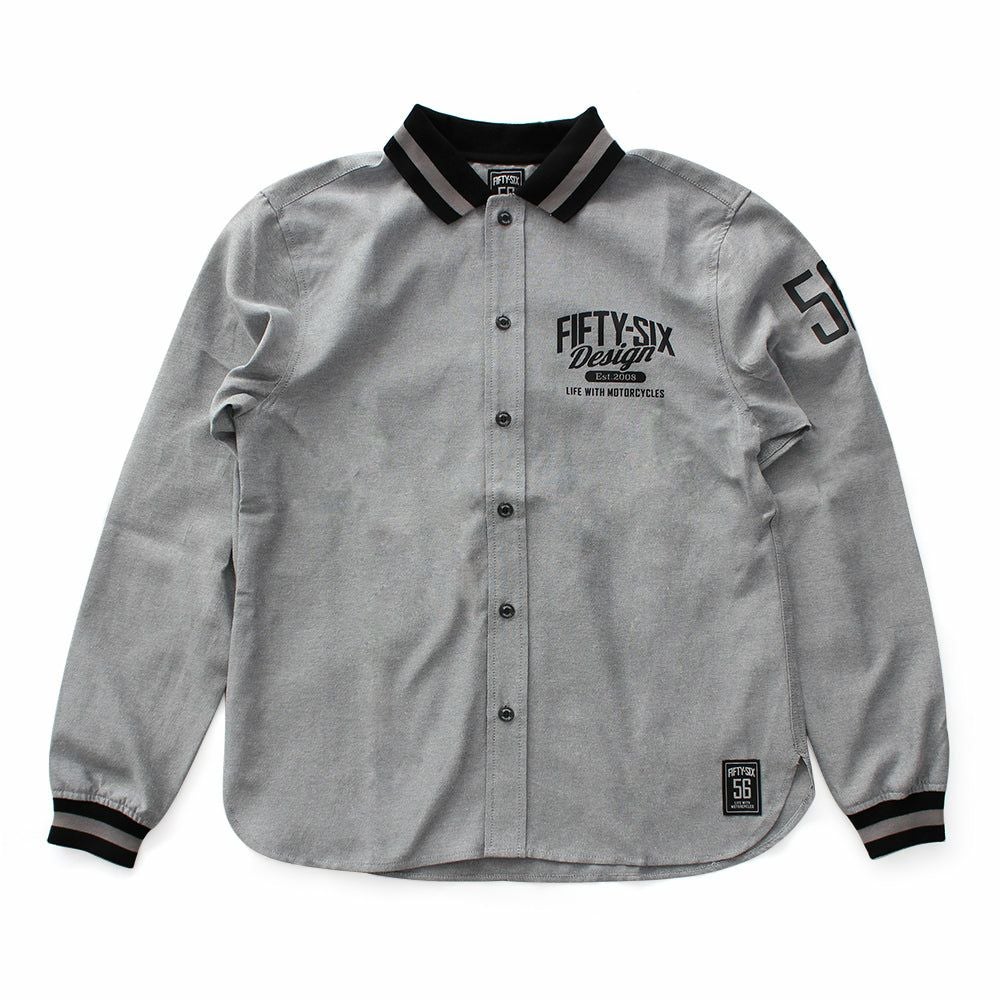 56design｜リブミックス ロングスリーブ シャツ｜ブラック