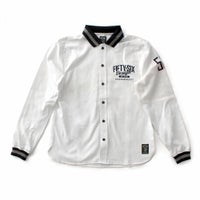 56design｜リブミックス ロングスリーブ シャツ｜ホワイト