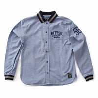 56design｜リブミックス ロングスリーブ シャツ｜サックスブルー