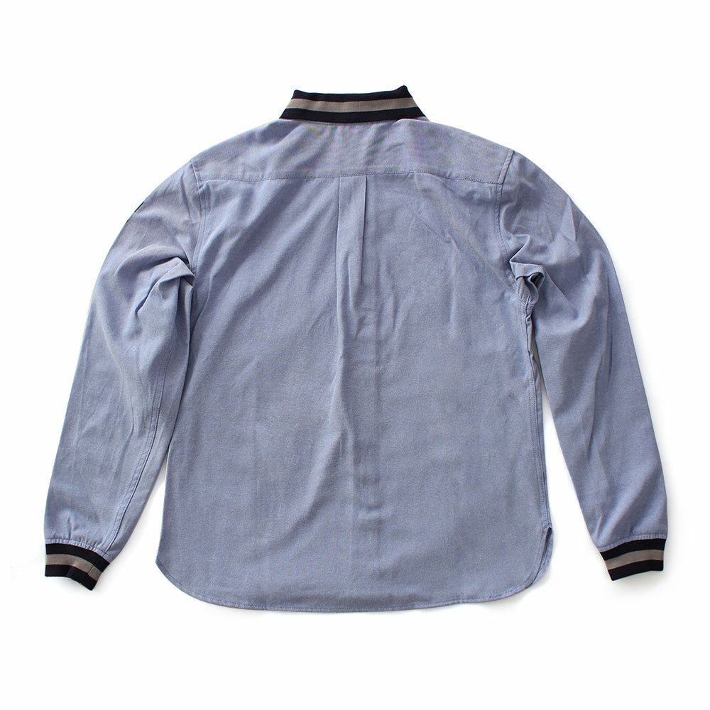 56design｜リブミックス ロングスリーブ シャツ｜サックスブルー