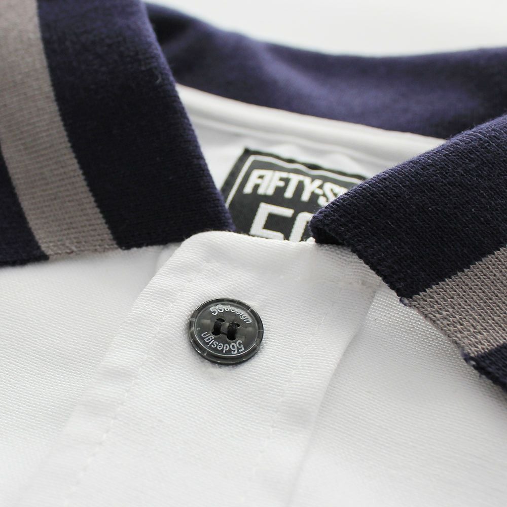 56design｜リブミックス ロングスリーブ シャツ｜ホワイト