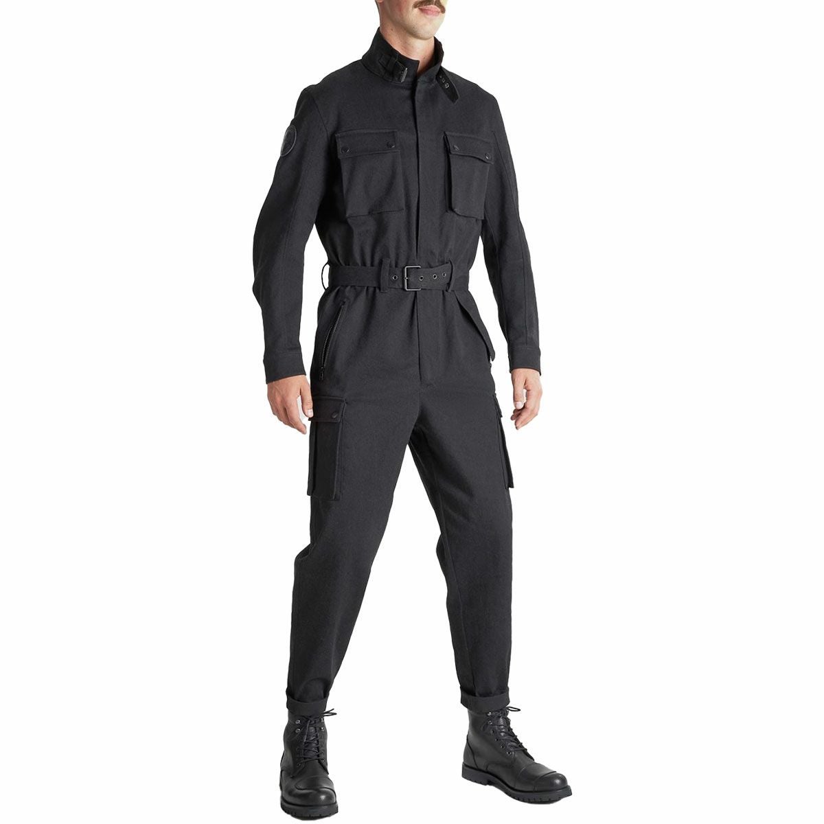 PANDO MOTO｜ブラット スーツ ブラック｜オーバーオール｜ブラック｜モデル着用