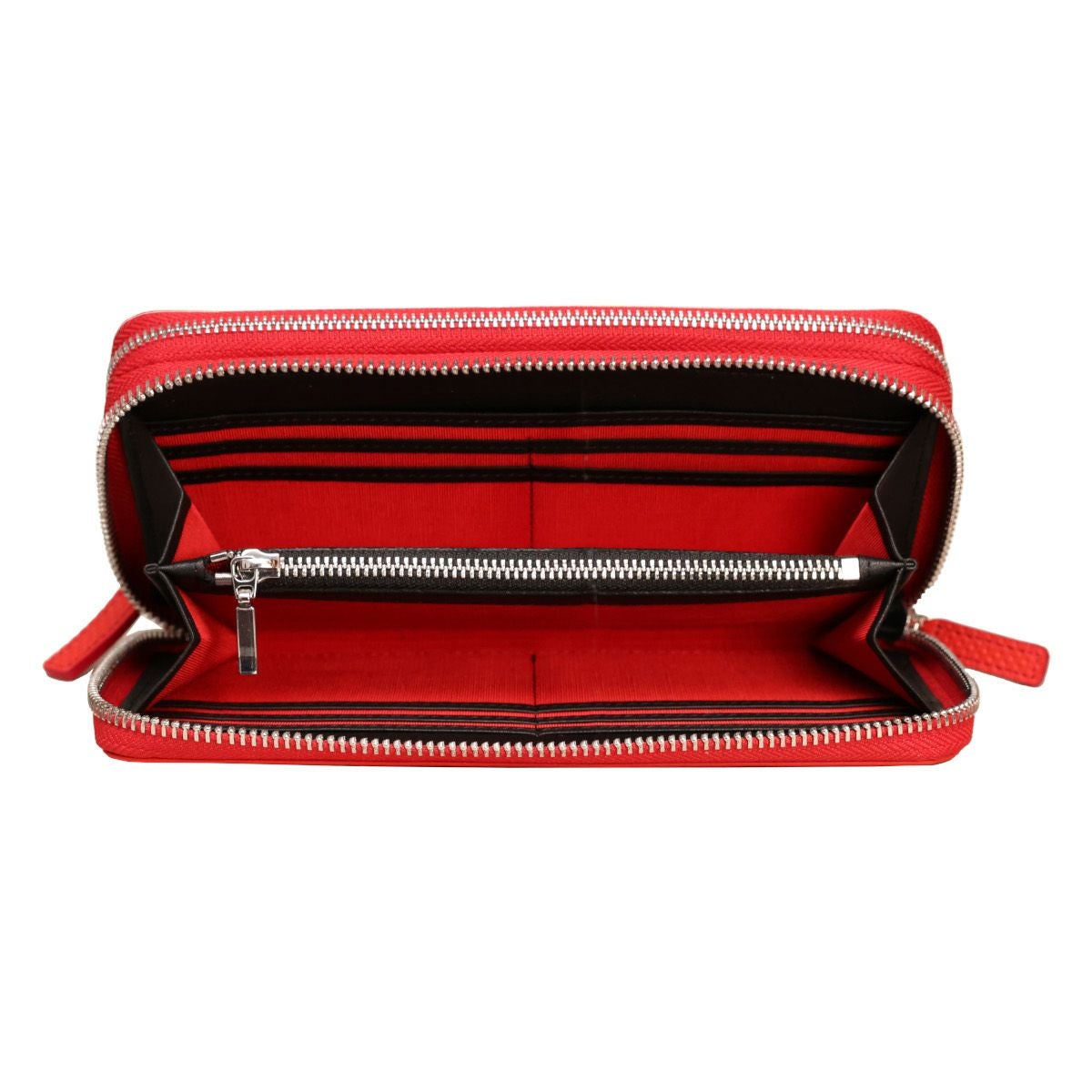 neuinteresse｜DRIFTKING model Wラウンドファスナー長財布｜オレンジレッド×ブラック