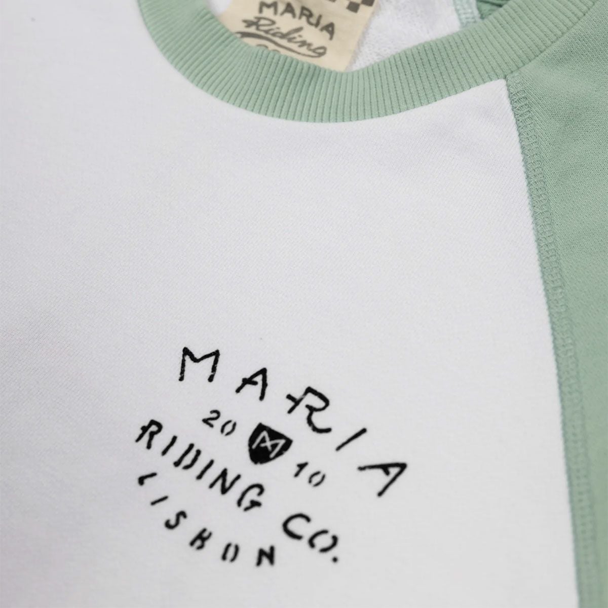 Maria Riding Company｜ドリフター サマー スウェットシャツ｜ミント×ホワイト