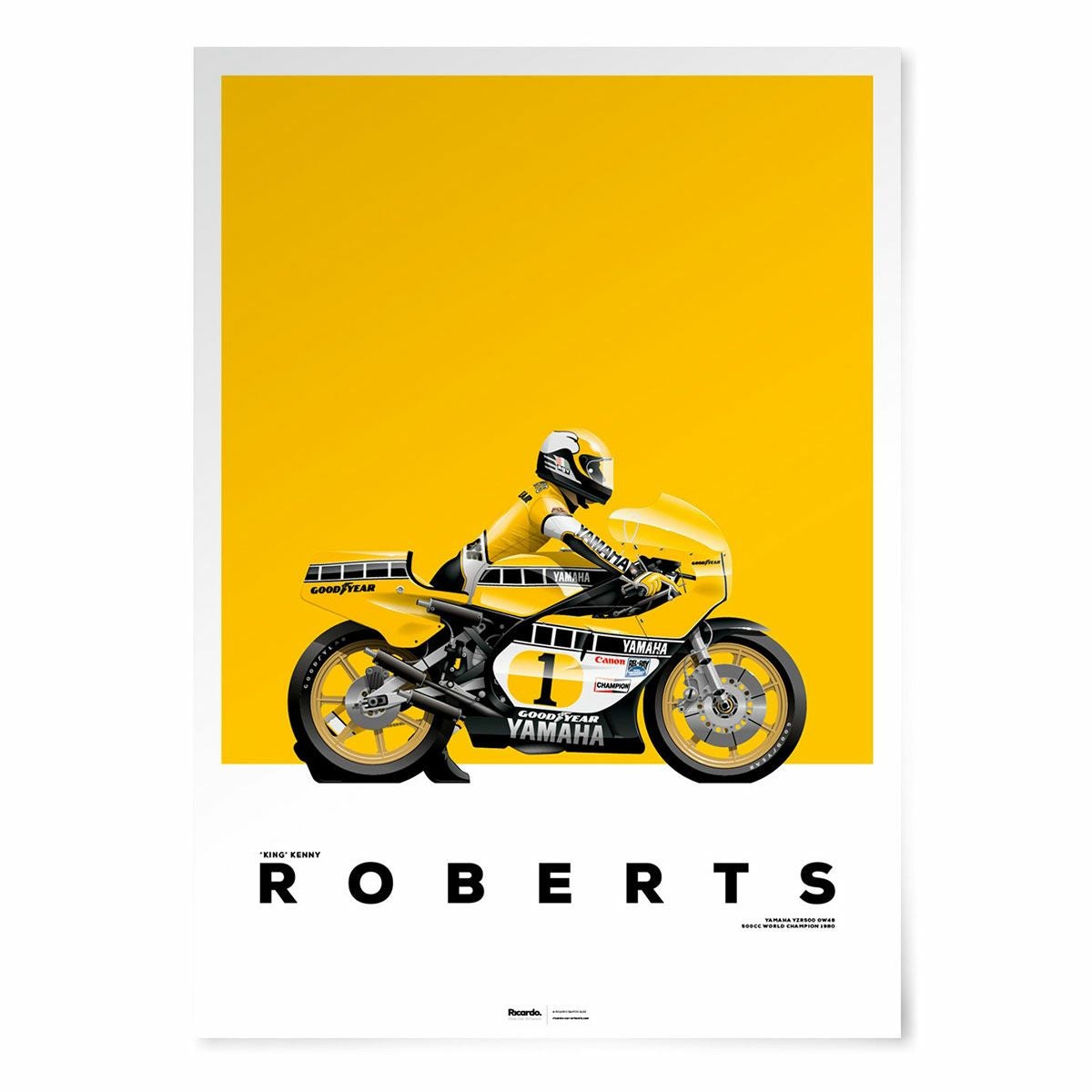 Kenny Roberts Yamaha YZR500 WGP500 World Champion 1980 ポスター