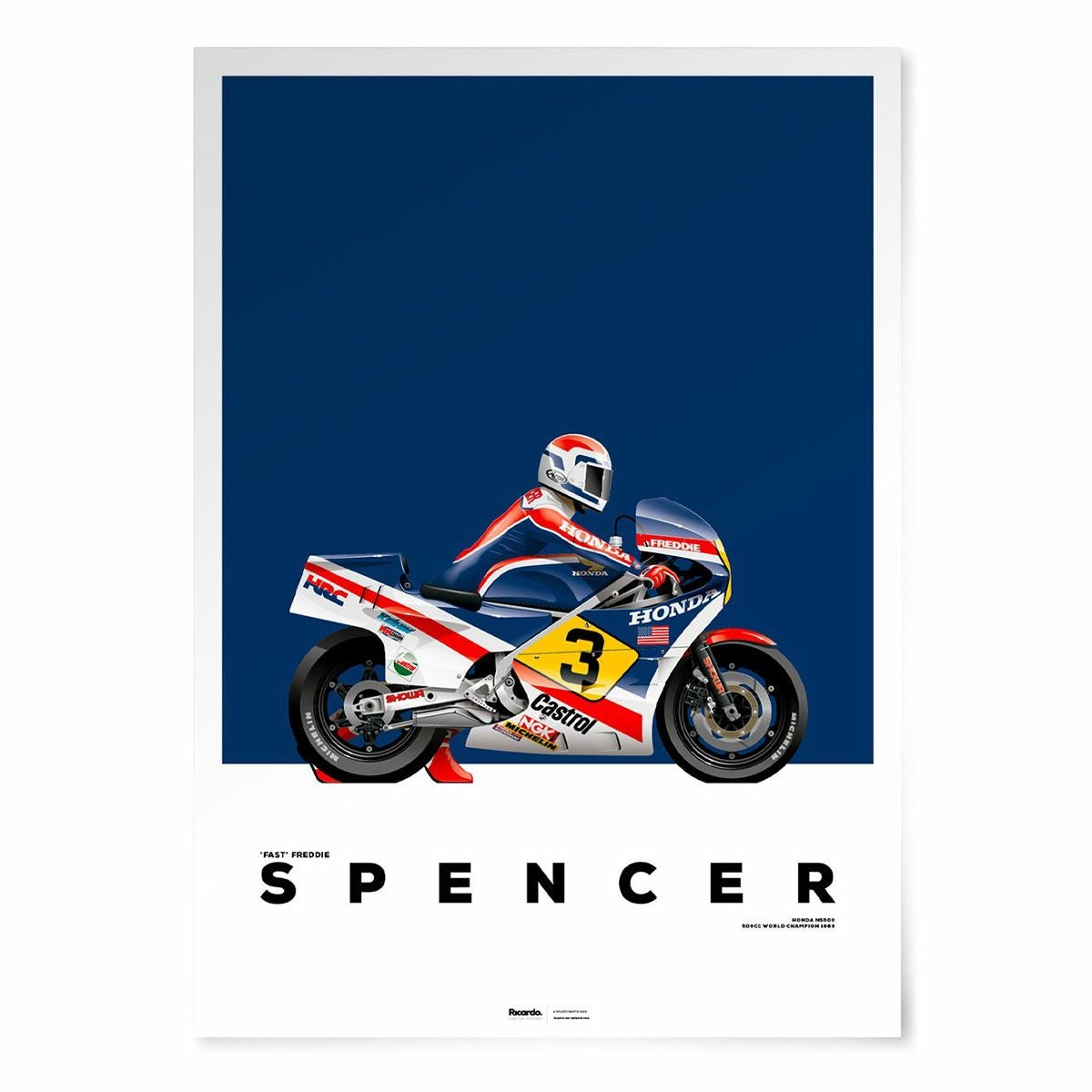 Freddie Spencer Honda NS500 WGP500 1983 ポスター | モトーリモーダ