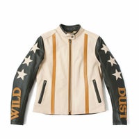 WILDUST｜スター ＆ ストライプ レザー ジャケット｜レザー｜カーキ